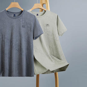 【新款DDY】大依优型大码男装镂空短袖T恤圆领加肥加大透气吸汗夏季上衣半袖t恤夏装