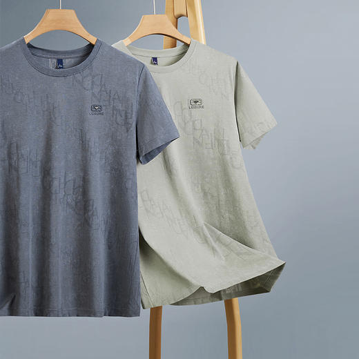 【Q】【新款DDY】大依优型大码男装镂空短袖T恤圆领加肥加大透气吸汗夏季上衣半袖t恤夏装 商品图0