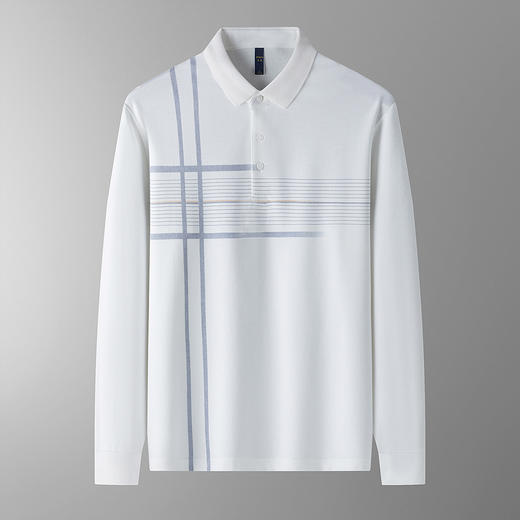 【福利款】罗蒙男士春秋含桑蚕丝莫代尔polo衫男长袖男士polo衫长袖 商品图1