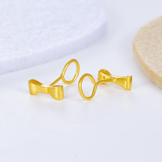 【限时克减150元】足金999 (足金999字印)5G黄金蝴蝶结耳钉(5GES00117)（预售产品下单后不退款不退货不换货不补差价）（预售产品下单后不退款不退货不换货不补差价） 商品图1