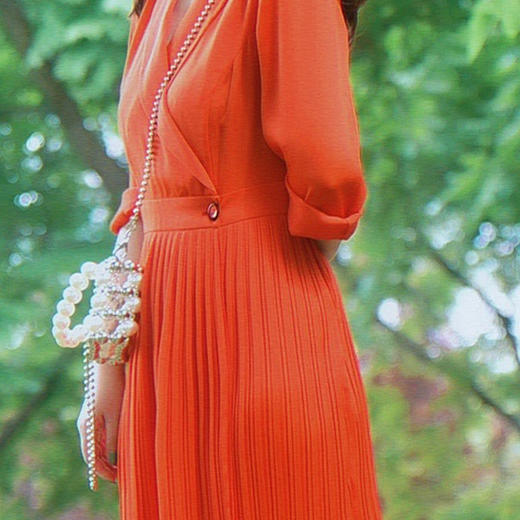 圣三利女装新夏季中长款气质雪纺连衣裙SL2027255 商品图3