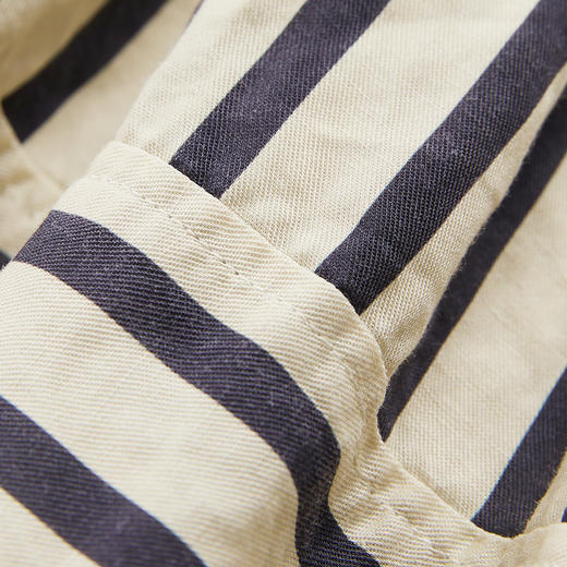 谜底条纹半身裙女2024年夏款复古文艺风高腰拼接中长裙242MB0645 商品图3