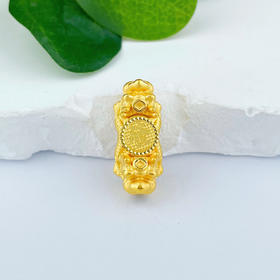 【限时克减150元】足金 #招财进宝 #时来运转 3D硬金时来运转招财发字双头貔貅手串（发字可转动，约24.5*10.7mm）(V3DSC00153)（预售产品下单后不退款不退货不换货不补差