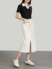 【专属特价】熙世界纯棉前开叉白色半身裙女2025夏新款高腰包臀直筒中长裙子 商品缩略图5