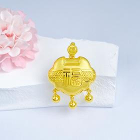 【限时克减150元】足金999.9 空心如意铃铛长命百岁福字锁包吊坠(AF050DZ00149)（预售产品下单后不退款不退货不换货不补差价）（预售产品下单后不退款不退货不换货不补差价）