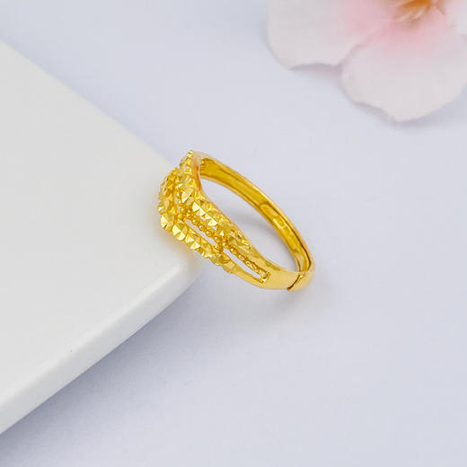 【限时克减150元元】足金999.99 五9黄金镂空仿钻活口女戒(AFWJ010JZ00005)（预售产品下单后不退款不退货不换货不补差价（预售产品下单后不退款不退货不换货不补差价 商品图1