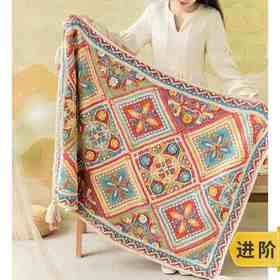 苏苏姐家阿塞拜疆拼花毯手工DIY编织钩针毯子毛线团自制材料包