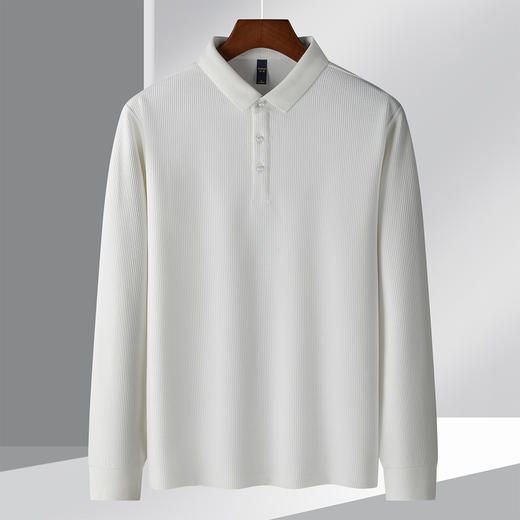 【华夫格】罗蒙男士含桑蚕丝polo衫男长袖t恤男春秋男士polo衫 商品图11