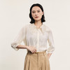 谜底通勤衬衫七分袖女2024年夏款法式浪漫领口绣花衬衣242MC0674 商品缩略图0