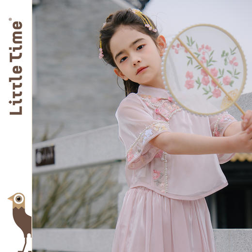 littletime女童中国风汉服套装裙2024新款夏装小女孩新中式两件套 商品图2