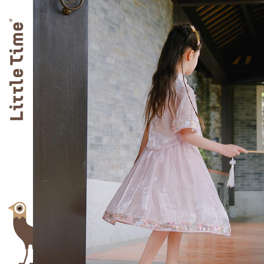 littletime女童中国风汉服套装裙2024新款夏装小女孩新中式两件套 商品图4