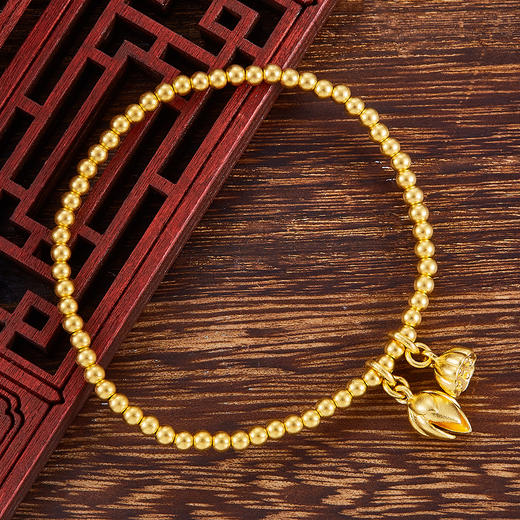 【限时克减150元】足金999 #两世欢 #古法两世欢圆珠(圆珠约3.1-3.5mm)手串(周长约16.5-17.5cm)(YGFSC00011)补差价）预售产品下单后不退款不退货不换货不补差价 商品图1