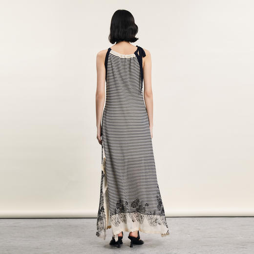 谜底针织连衣裙无袖2024年夏款复古优雅提花吊带裙长裙242MZ0880 商品图2