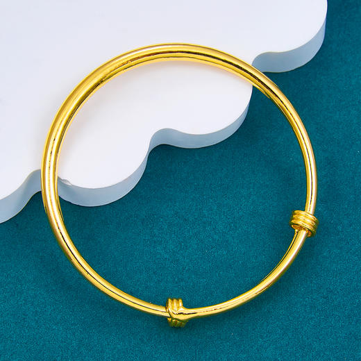 足金999.9 #儿童/宝宝 光面同宽圆管光管推拉BB镯宝宝镯童镯/单只（空心）面宽约3.2-3.6mm(TZ00028)（预售产品下单后不退款不退货不换货不补差价） 商品图2
