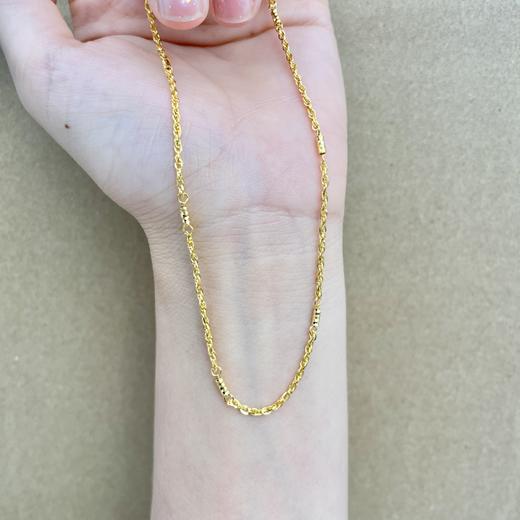 【限时克减150元】足金999.99 五9黄金绞丝间筒项链(ACXL00103)补差价）补差价）预售产品下单后不退款不退货不换货不补差价 商品图2