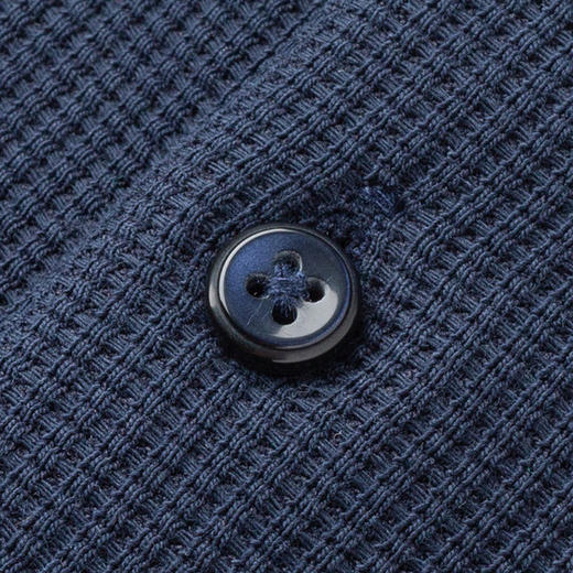 【华夫格含桑蚕丝】罗蒙男士春秋加厚polo衫男长袖t恤男舒适男polo衫 商品图7