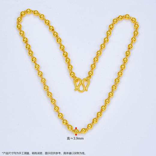 【限时克减128元】足金 儿童/宝宝 六一儿童节、周岁礼宝宝项链纯圆珠链(约3.6-4mm)纯光珠链儿童款光珠项链佛珠项链(TXL00001-01)预售产品下单后不退款不退货不换货不补差价 商品图2