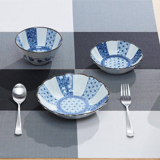 12cm饭碗 青花麻叶 商品图0