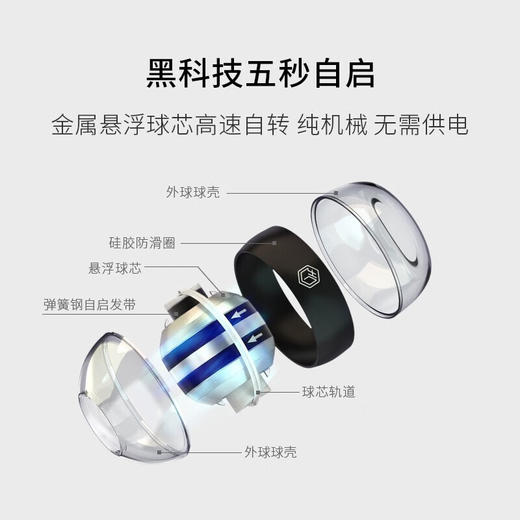 积分免费兑：京东京造 腕力球自启动 减压训练臂力球 金属臂力器 握力球 自发光变色灯 商品图5