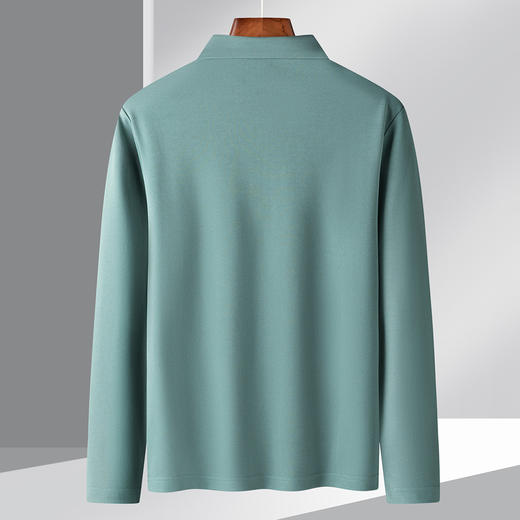 【拉链款】罗蒙男士春秋精美刺绣polo衫男长袖休闲百搭男士polo衫长袖 商品图3