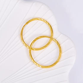 【限时克减150元】足金999.9 黄金空心车花斜纹耳圈(ES00072-04)（预售产品下单后不退款不退货不换货不补差价（预售产品下单后不退款不退货不换货不补差价