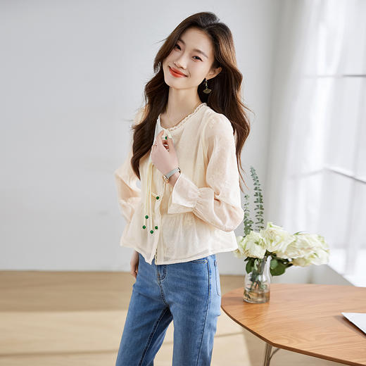 优雅新中式，蕾丝花边显瘦衬衣HR-CPYY8029 商品图6