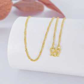 【限时克减150元】足金999.99 五9黄金水波纹项链(AFWJ000XL00001)补差价）预售产品下单后不退款不退货不换货不补差价