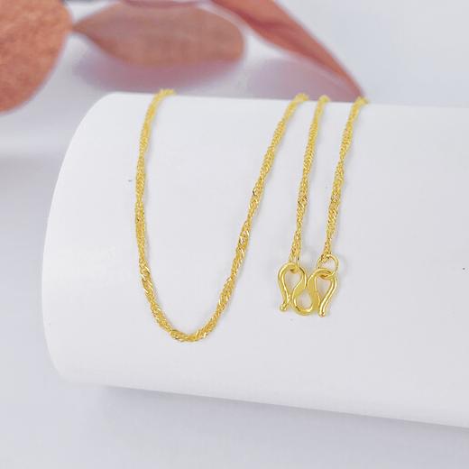 【限时克减150元】足金999.99 五9黄金水波纹项链(AFWJ000XL00001)补差价）预售产品下单后不退款不退货不换货不补差价 商品图0