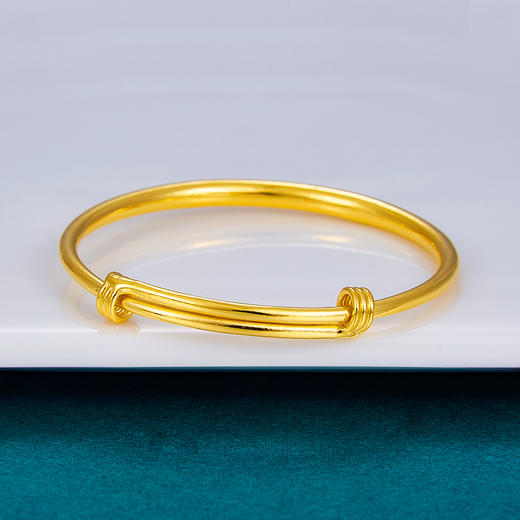 足金999.9 #儿童/宝宝 光面同宽圆管光管推拉BB镯宝宝镯童镯/单只（空心）面宽约3.2-3.6mm(TZ00028)（预售产品下单后不退款不退货不换货不补差价） 商品图1