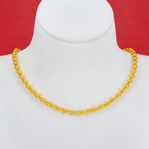 【限时克减128元】足金 儿童/宝宝 六一儿童节、周岁礼宝宝项链纯圆珠链(约3.6-4mm)纯光珠链儿童款光珠项链佛珠项链(TXL00001-01)预售产品下单后不退款不退货不换货不补差价 商品图1