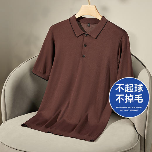 【Q】【不起球不掉毛】【新款DPF】大依优型大码针织短袖Polo衫翻领加肥加大男装大号大码上衣男士休闲半袖 商品图0