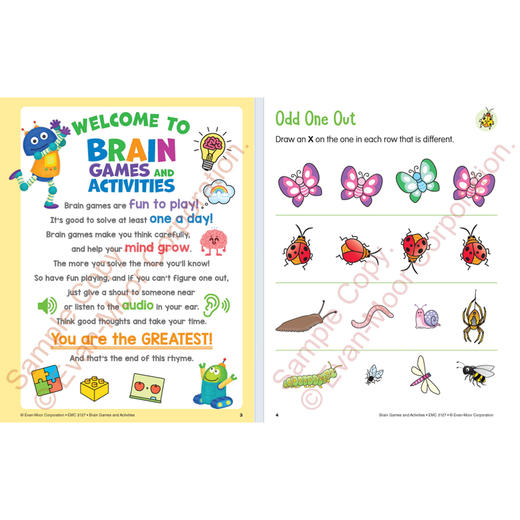 【安潇推荐】Evan-Moor Brain Games and Activities, Ages 4-11 脑力游戏与活动 幼儿园到六年级 4册套装 少儿英语美国进口原版教辅 商品图1