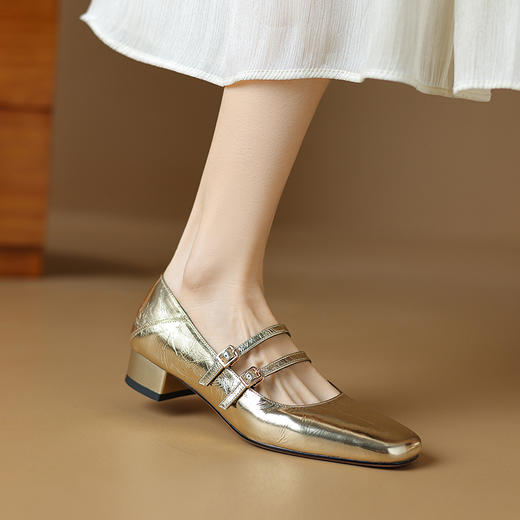 【预售5天】舒适百搭玛丽珍鞋，里外全皮双扣低跟单鞋TX452 商品图3