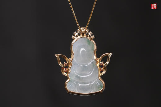 天然翡翠【宝宝佛】吊坠 镶嵌：18K金镶 商品图2