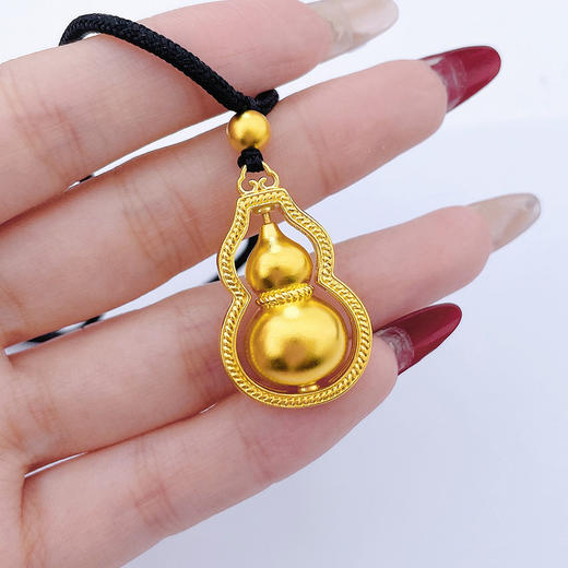 【计价黄金】【现货】钻石世家 足金古法半实心挂绳竹节吊坠 配绳含珠子 （吊坠含珠子净金重约12.7克， 工费:75元/g; 配件费0.0元）【黄金产品不支持无理由退换货】预计3-5天发货 商品图3