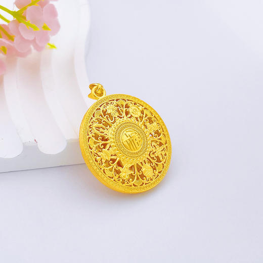 【限时克减150元】足金999.9 #八宝罗盘 #小红书 【精品】镂空八宝罗盘吊坠（面宽约30mm）(AWDZ00026-2)（预售产品下单后不退款不退货不换货不补差价） 商品图2