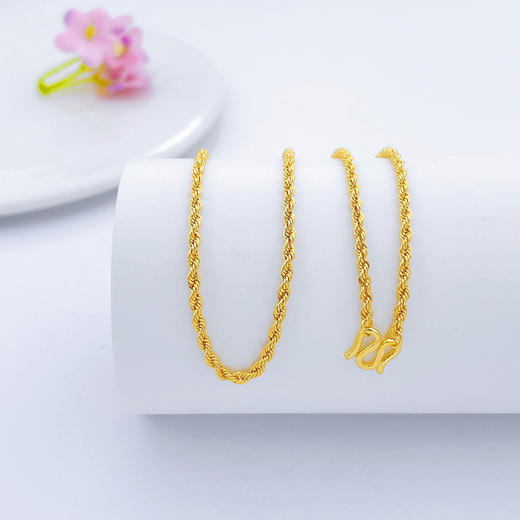 【限时克减150元】足金999.99 【精品】五9黄金真绳链项链(ACXL00001-3)补差价）补差价）预售产品下单后不退款不退货不换货不补差价 商品图1