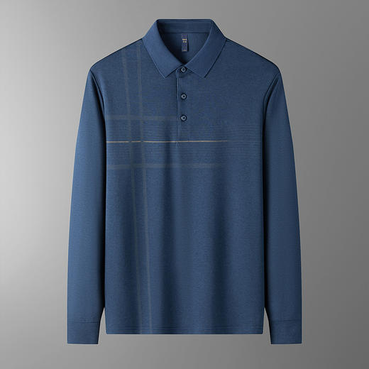 【福利款】罗蒙男士春秋含桑蚕丝莫代尔polo衫男长袖男士polo衫长袖 商品图2