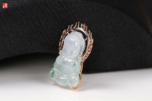 天然翡翠【宝宝佛】吊坠 镶嵌：18K金镶 商品图1