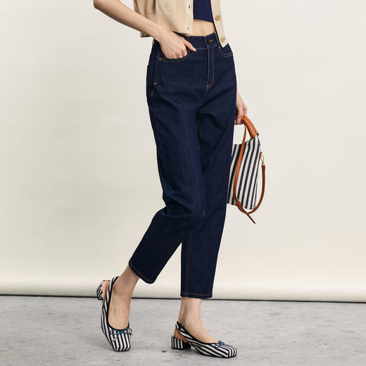 谜底牛仔裤萝卜裤女2024年夏季新品复古百搭棉弹九分裤242MK0714 商品图1