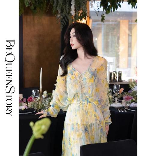 余潇潇【无尽繁花】浪漫金丝真丝顺纡轻盈连衣裙&吊带开衫&半身裙 商品图2