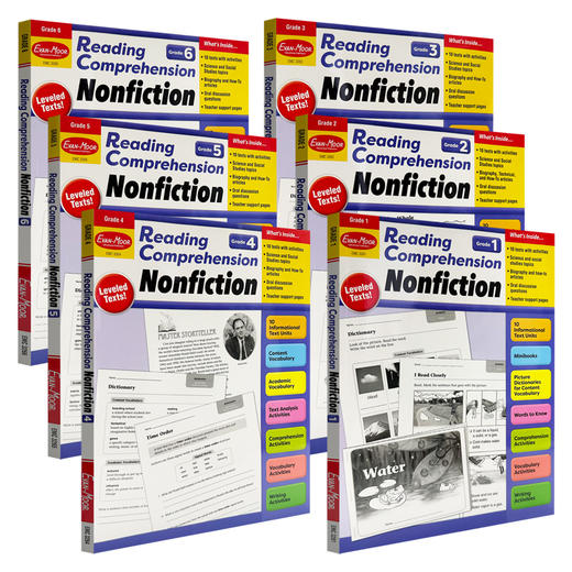 Evan-Moor Reading Comprehension: Nonfiction Grade 1-6阅读理解系列 非虚构类 美国加州教辅 evanmoor 商品图1