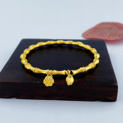 【限时克减128元】足金999 #两世欢 #小红书 古法两世欢竹节手串(周长约16.5-17.5cm)(YGFSC00155)补差价）预售产品下单后不退款不退货不换货不补差价 商品图1