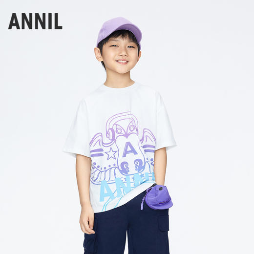 男童凉感短袖T恤圆领夏季新款安奈儿童装实体店同款AB421745 商品图2