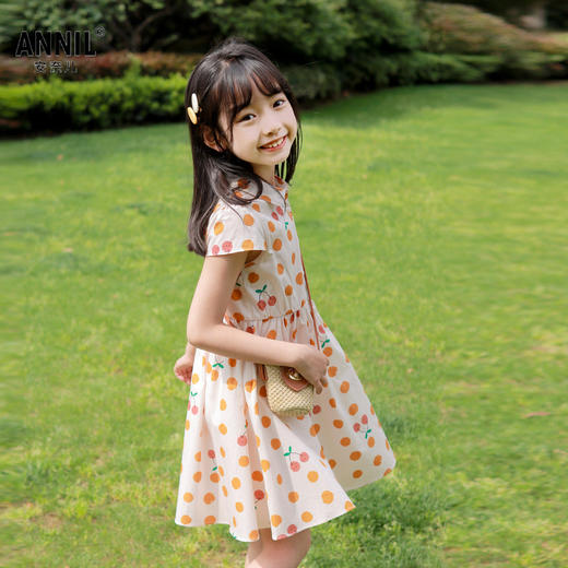 女童短袖连衣裙夏新款安奈儿童装EG423117 商品图1