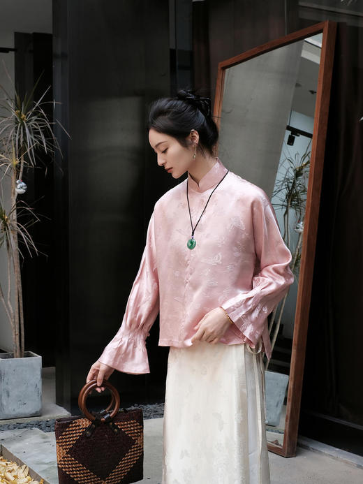 盛唐牡丹 |蝶恋花真丝女上衣 商品图10