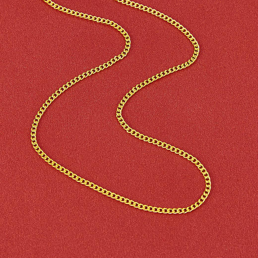 【限时克减150元元】足金999.99 五9黄金侧身链配吊坠项链(ACXL00033-2)补差价）补差价）预售产品下单后不退款不退货不换货不补差价 商品图1