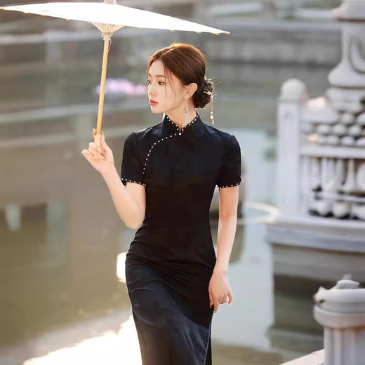 老上海复古中式，长款民国风高级感旗袍TX-8322 商品图0