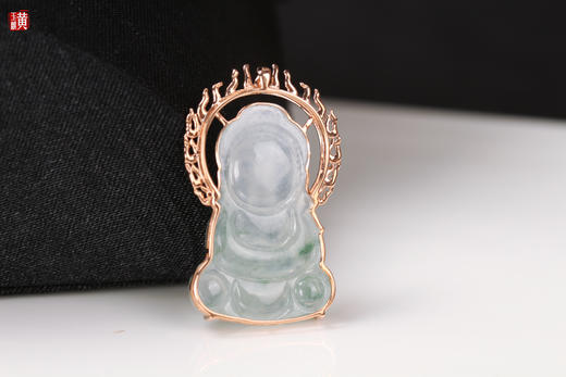 天然翡翠【宝宝佛】吊坠 镶嵌：18K金镶 商品图4