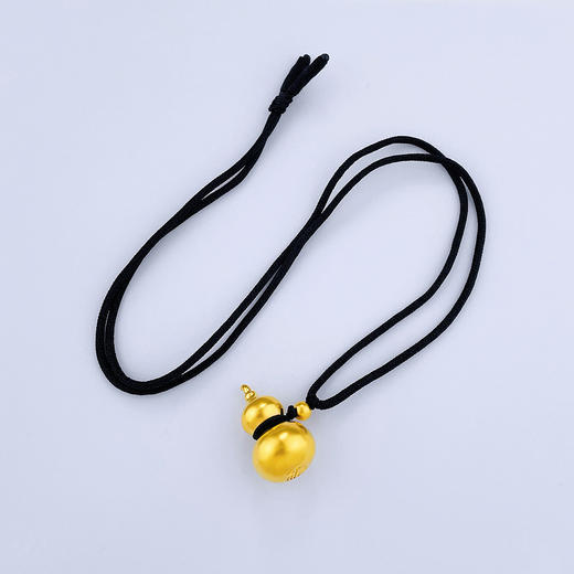 【限时克减150元】【线上黄金屋】足金999.9 #葫芦 古法半实心挂绳福底葫芦吊坠（含珠子、不可拧开）(ANWZGFDZ00173-1)（预售产品下单后不退款不退货不换货不补差价） 商品图3